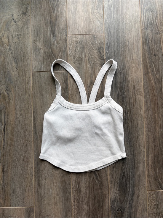 Forever 21 Tops - FOREVER 21 White Ribbed Cross Tank Top